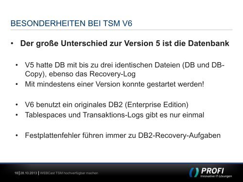 Hochverfügbarer TSM Server - PROFI Engineering Systems AG