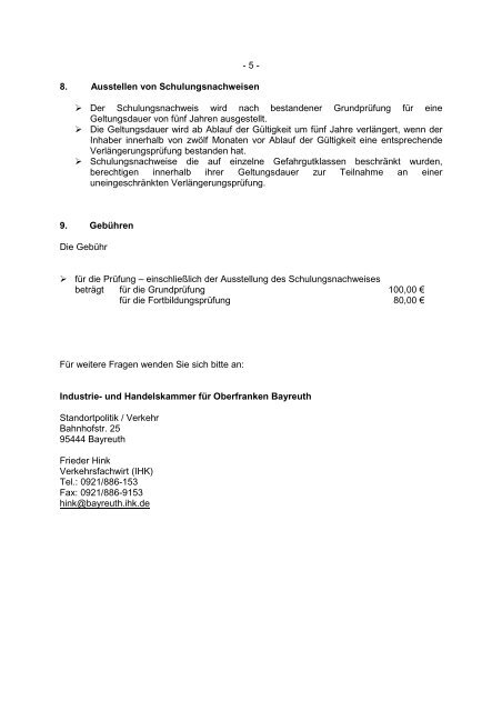Schulung Gefahrgutbeauftragter September 2011 - IHK Oberfranken