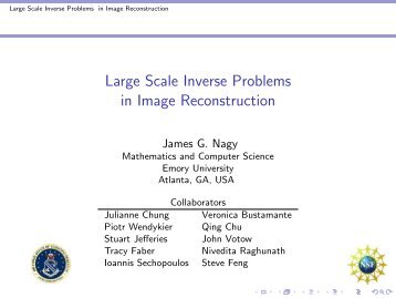 Large Scale Inverse Problems in Image Reconstruction - SAMSI