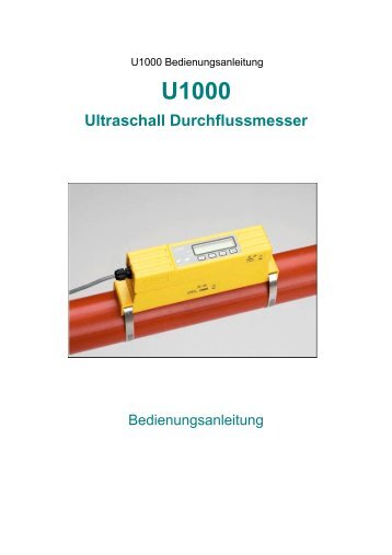 U1000 Ultraschall Durchflussmesser - Micronics