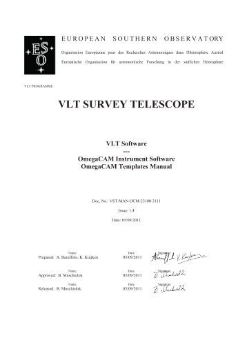 OmegaCAM Templates Manual