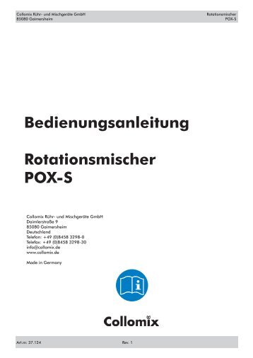 Bedienungsanleitung Rotationsmischer POX-S - Collomix