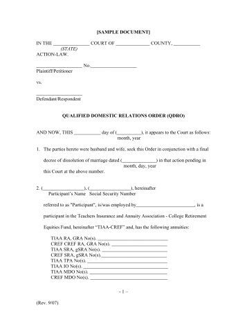 qdro document sample QDRO Administration Form Express qdro document sample QDRO Administration Form Express