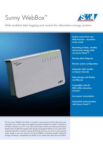 SMA WebBox Datasheet final.pdf - Energy Matters