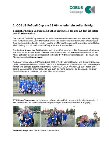 2. COBUS Fußball-Cup am 19.06 - wieder ein ... - COBUS ConCept