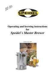 Operating and brewing instructions 50l april 2008 - Speidel Tank