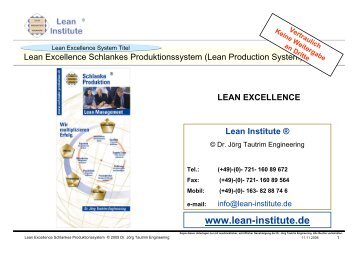 lean excellence - Dr. Jörg Tautrim Engineering