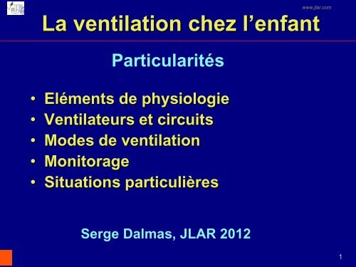 La ventilation chez l'enfant - JLAR