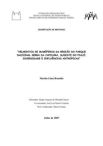 CARACTERIZAÇÃO MORFOMÉTRICA DE OVOS ... - Arca - Fiocruz