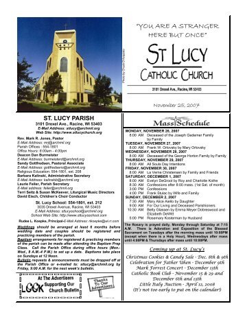 you are a stranger here but once - St. Lucy's Catholic Church