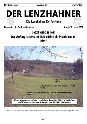 Der Lenzhahner - Ausgabe 10 - Dezember 2003 - Lenzhahn.de