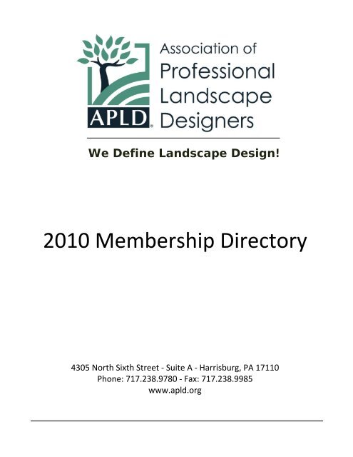2010 Membership Directory Association, Green Impressions Landscaping Morgantown Wv