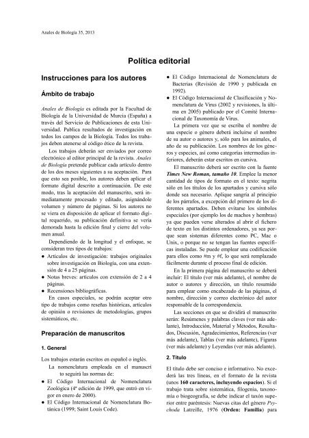 PolÃ­tica editorial de la revista (Intrucciones y cÃ³digo Ã©tico)