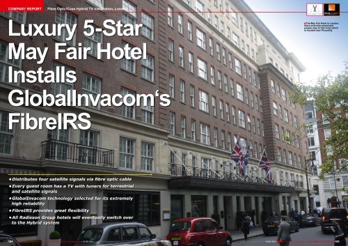 Luxury 5-Star May Fair Hotel Installs GlobalInvacom‘s FibreIRS