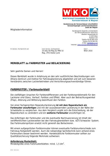 Brief 10 - Karosseriefachbetrieb