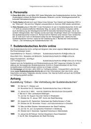 6. Personalia 7. Sudetendeutsches Archiv online Anhang