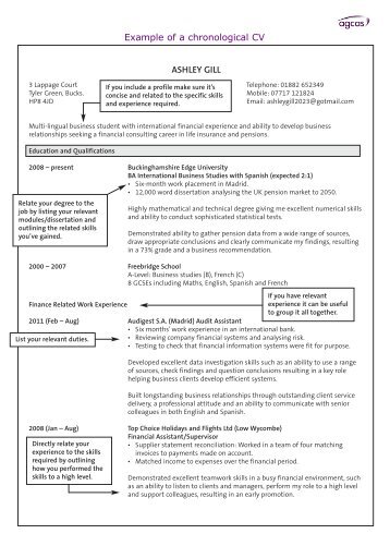 ASHLEY GILL Example of a chronological CV - Leeds Metropolitan ...