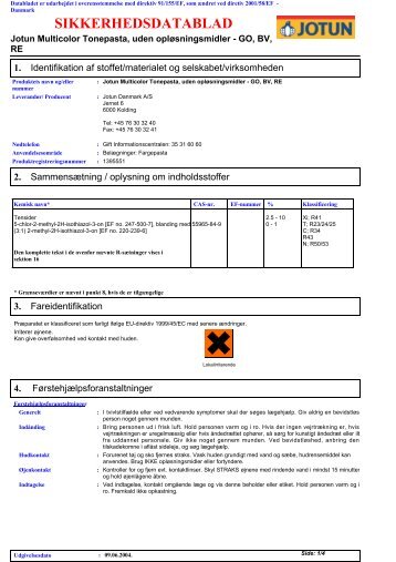 SIKKERHEDSDATABLAD - Farve & Lak