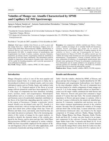 Volatiles of Mango var. Ataulfo Characterized by SPME and ...