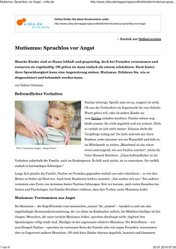 Mutismus: Sprachlos vor Angst