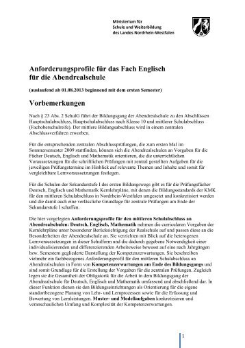 Anforderungsprofile Englisch (auslaufend) samt Muster