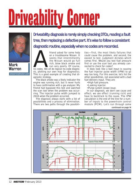 Driveability Corner - MOTOR Information Systems