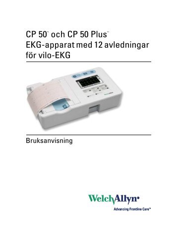 Bruksanvisning fÃƒÂ¶r CP 50 EKG-apparat - Welch Allyn