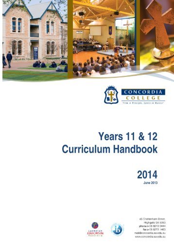 Years 11 12 Curric HB 2014.pdf - Concordia College