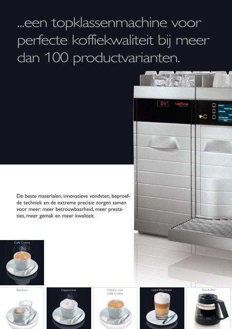 Melitta Cafina Alpha brochure - Koffieautomaat.nl