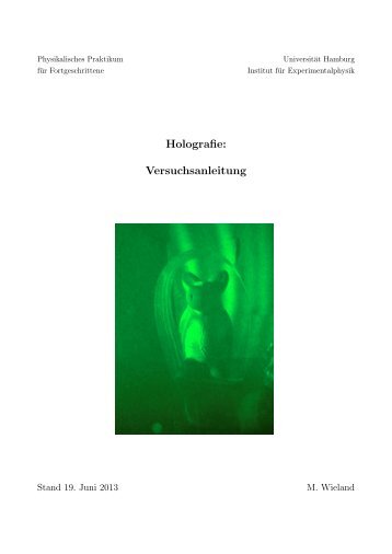 Versuche zur Holographie - Universität Hamburg