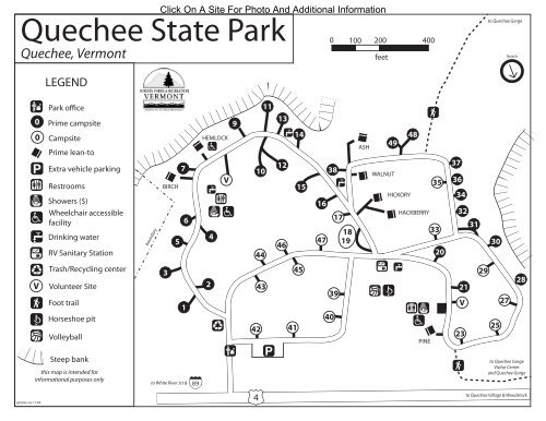 Quechee State Park Interactive Campground Map & Guide (pdf)