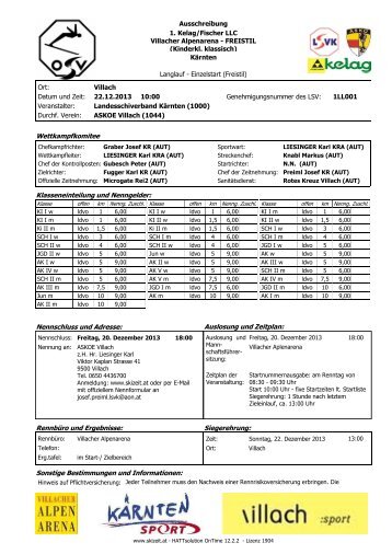 Veranstalter: Landesschiverband Kärnten (1000) Durchf. Verein ...