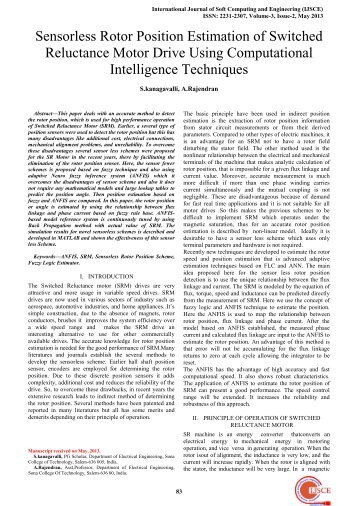 Sensorless Rotor Position Estimation of Switched Reluctance Motor ...