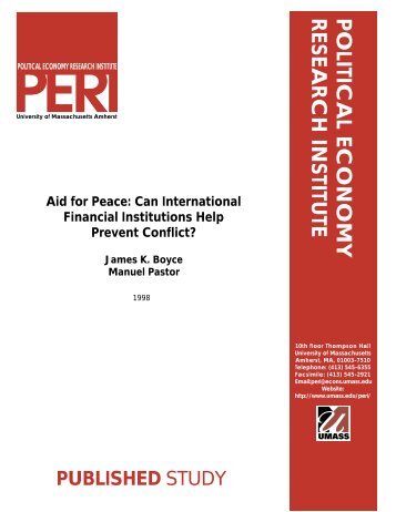 Aid for Peace: Can International Financial Institutions Help - PERI ...