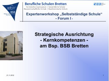 Forum III Strategische Ausrichtung - Schule Wirtschaft BW