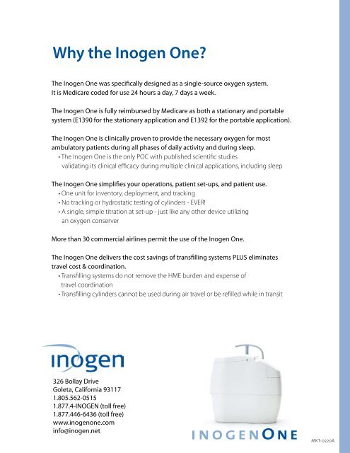 Up to 50% of continuous flow oxygen therapy patients ... - Inogen One