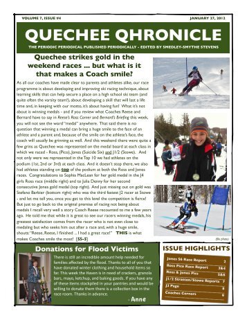 Volume 7 Issue 4 - Quechee Ski Team