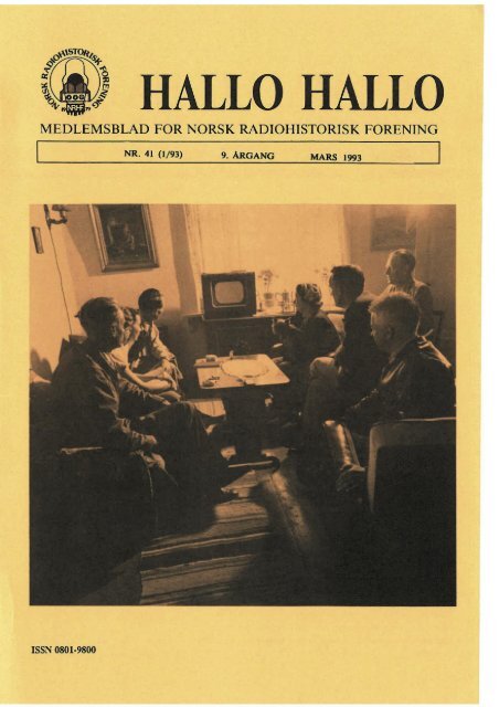 MEDLEMSBLAD FOR NORSK RADIOHISTORISK FORENING