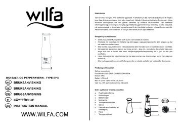 b/o salt & pepper grinder type - Wilfa
