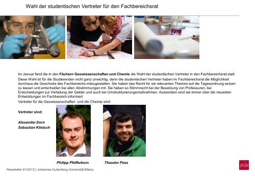 Newsletter 01/2013 - Fachbereich Chemie, Pharmazie und ...