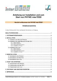 Anleitung zur Installation und zum Start von PHYWE interTESS