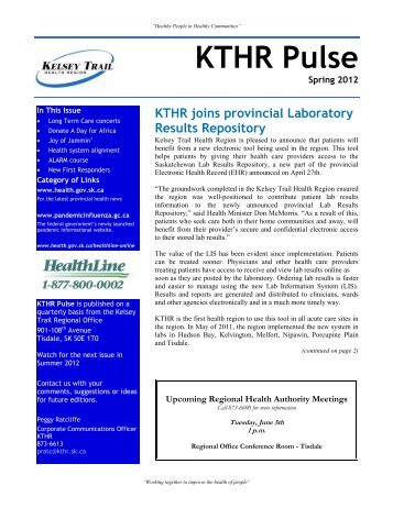KTHR Pulse - Kelsey Trail Health Region