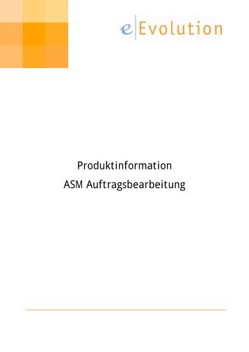 Produktinformation ASM Auftragsbearbeitung