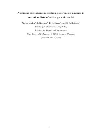 pdf here - Theoretische Physik IV - Ruhr-UniversitÃ¤t Bochum