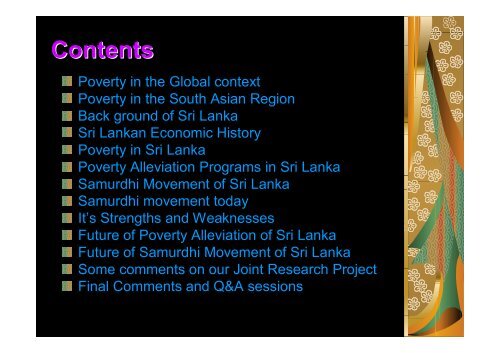 Poverty Alleviation in Sri Lanka: