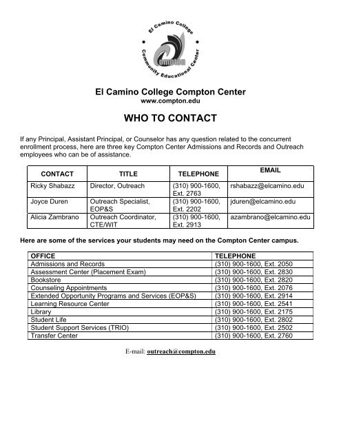 Steps to Register - El Camino College Compton Center