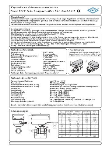 Serie EMV 110.. Compact -602 / 603 - World of Heating
