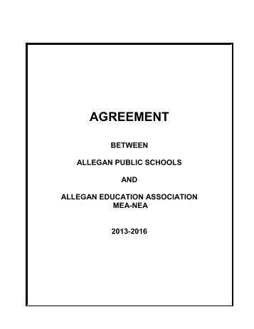Bargaining Agreement-AEA Teachers - Allegan Public Schools