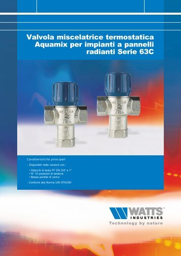 Valvola miscelatrice termostatica Aquamix per ... - Watts Industries