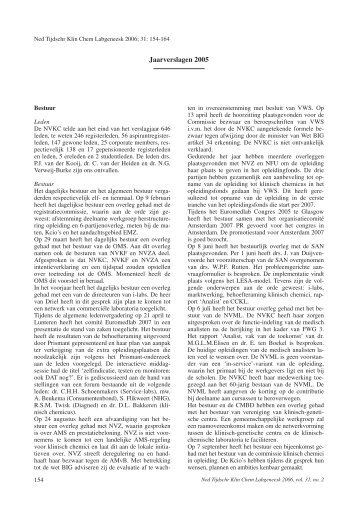 Ned Tijdschr Klin Chem Labgeneesk 2006; 31: 154-164 - NVKC